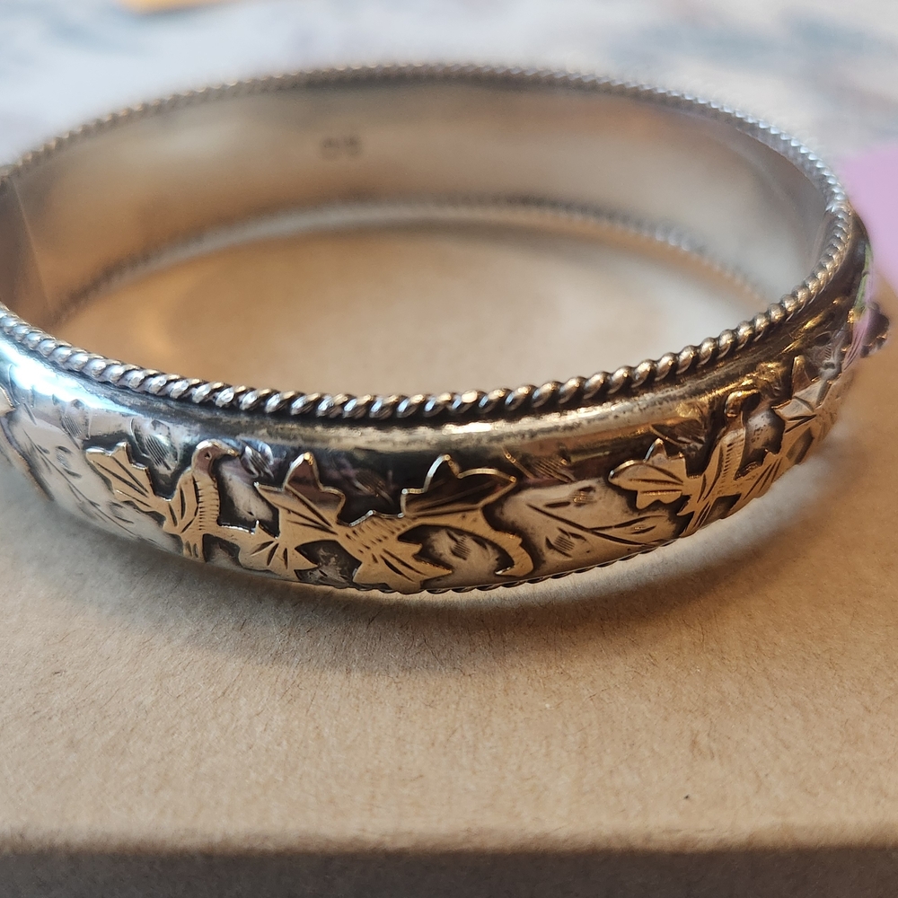 Vintage Sterling Silver and Gold Two-Tone Bracelet